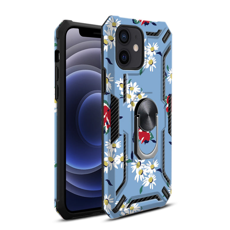 Reiko Phone Case with Magnetic Ring Holder For IPHONE 12 MINI In Blue